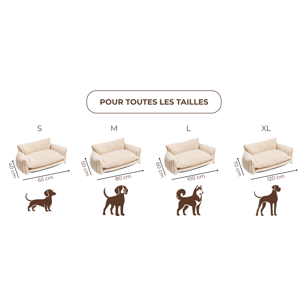 Canapé pour chien et chat rayé beige – MUZO