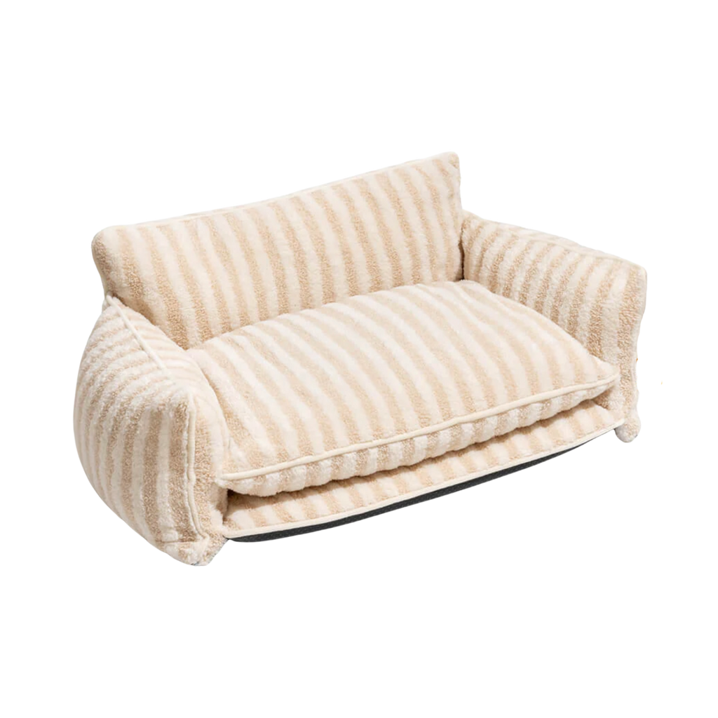 Canapé pour chien et chat rayé beige – MUZO