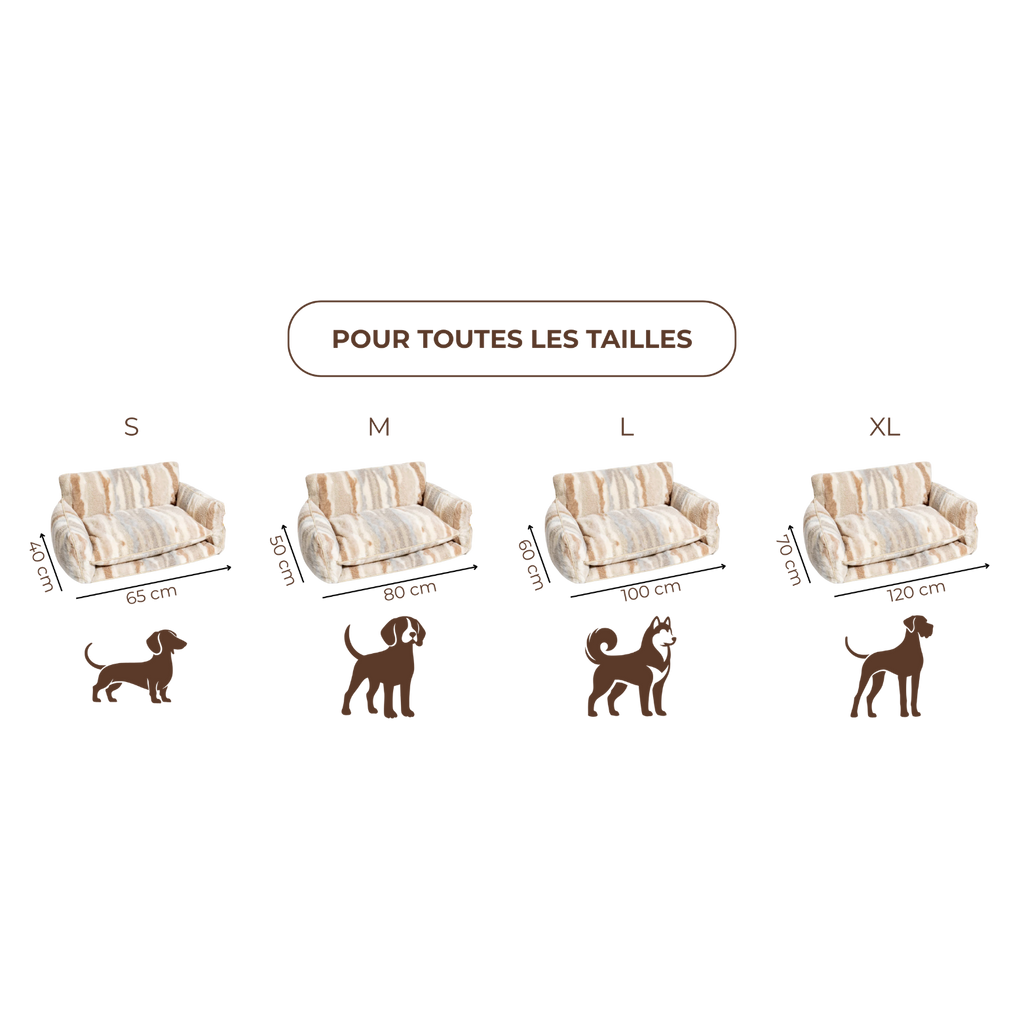 Canapé pour chien et chat zébré beige - Muzo