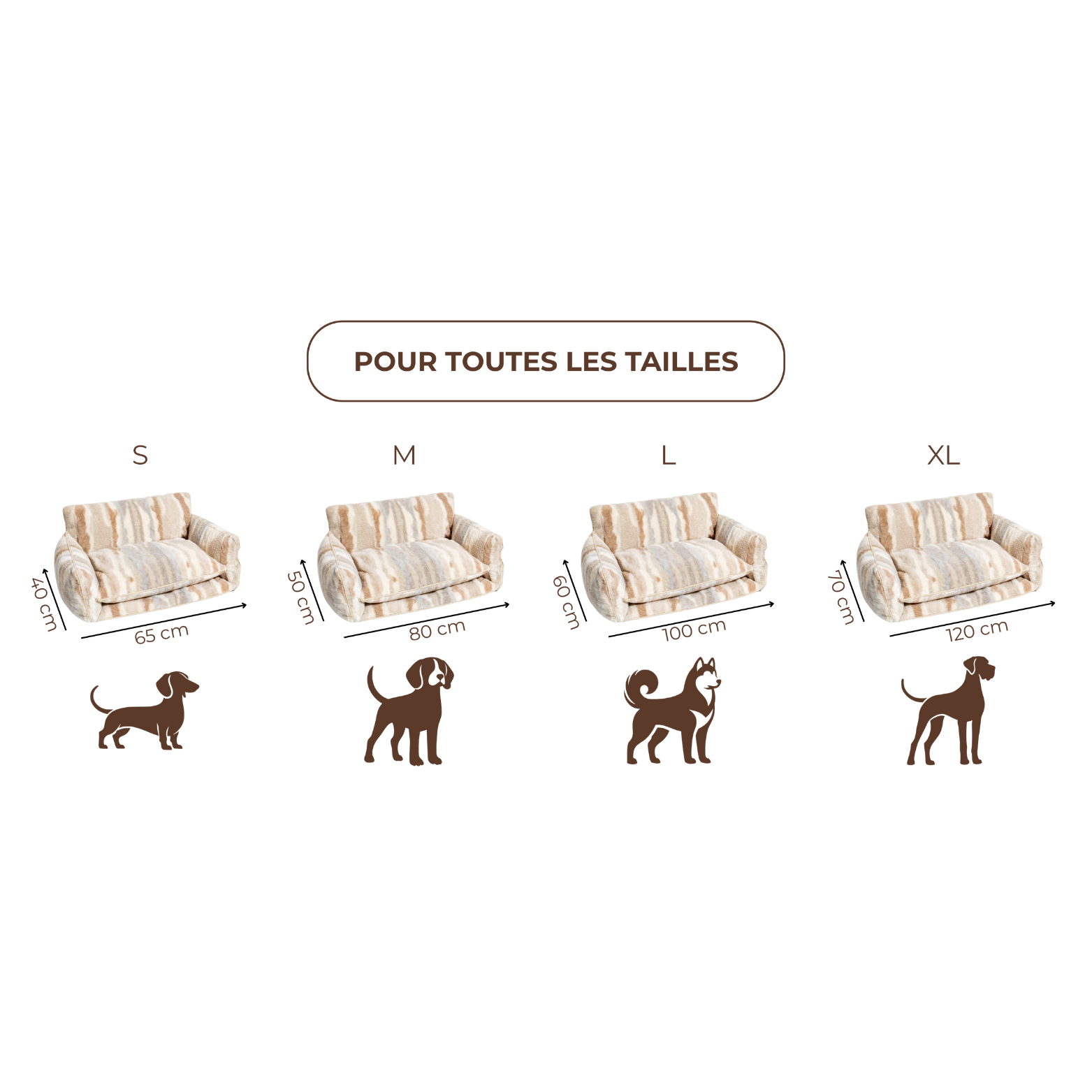 Canapé pour chien et chat zébré beige - Muzo