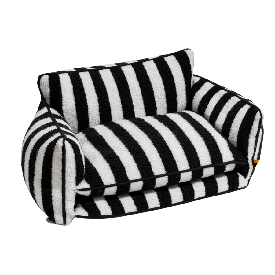 Canapé pour chien et chat rayé noir et blanc – MUZO