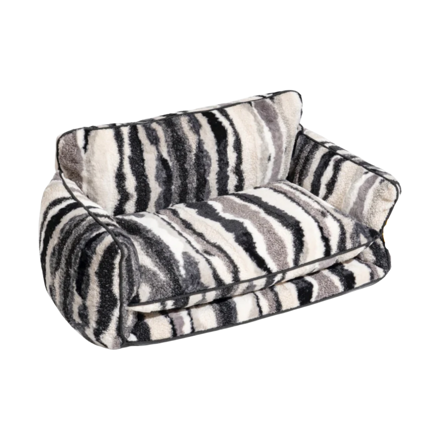 Canapé pour chien et chat zébré gris - Muzo
