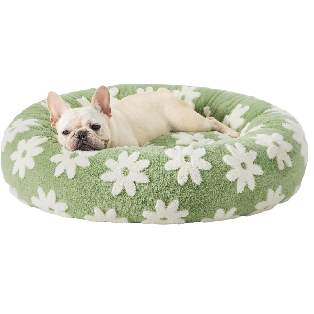 Nid rond en coton pour chien et chat à fleurs – MUZO