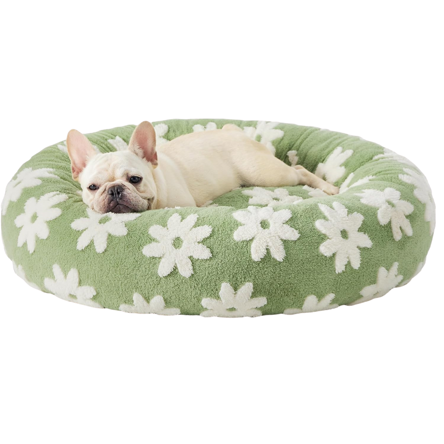 Nid rond en coton pour chien et chat à fleurs – MUZO