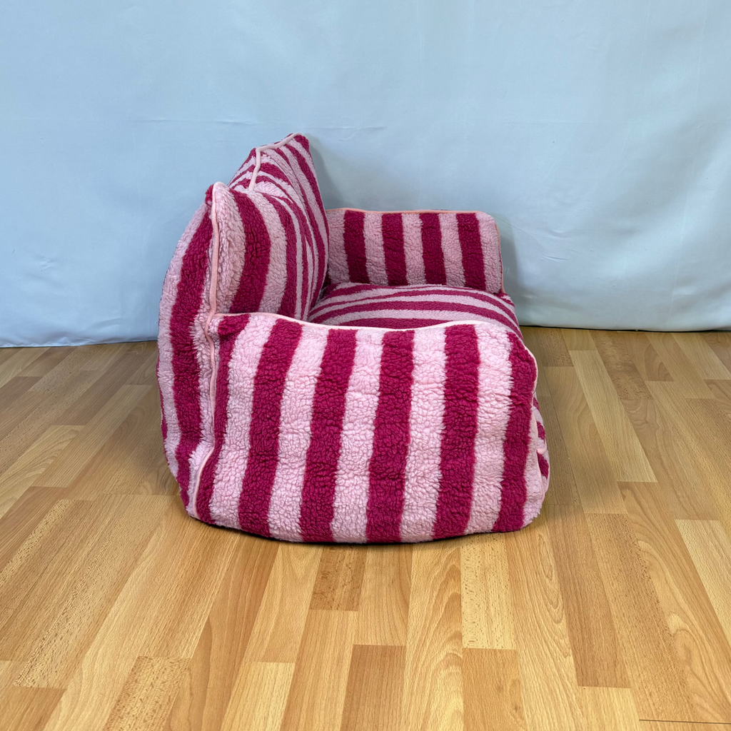 Canapé pour chien et chat rayé rose – MUZO