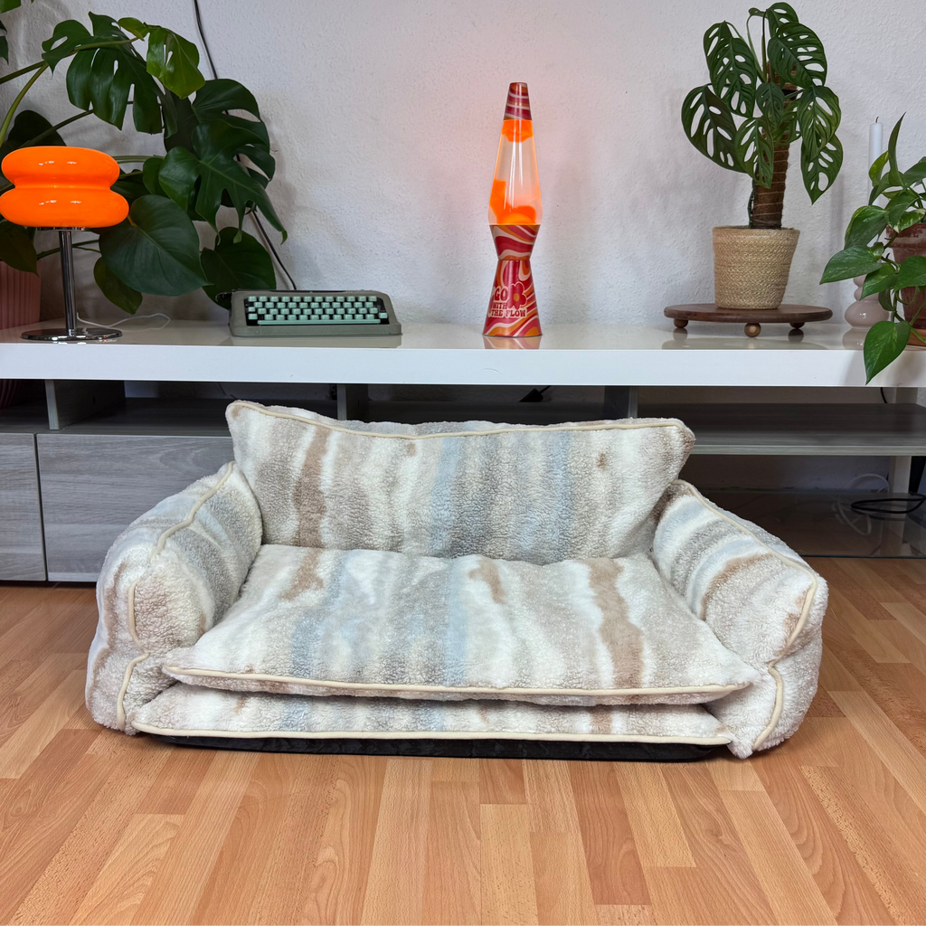 Canapé pour chien et chat zébré beige - Muzo